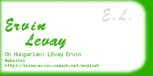 ervin levay business card